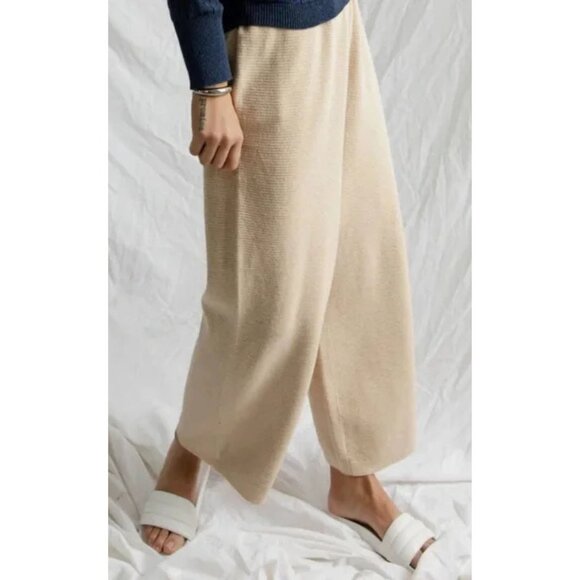 James Street Co Waffle Knit Shirt Cropped Pant Set Size M Tan Beige - Picture 10 of 10